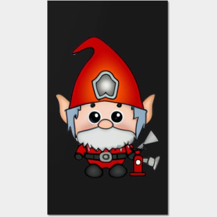 Fire Department Gnome Kawaii Posters and Art